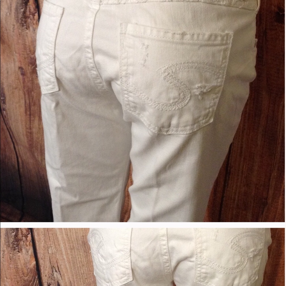 Silver denim Capri